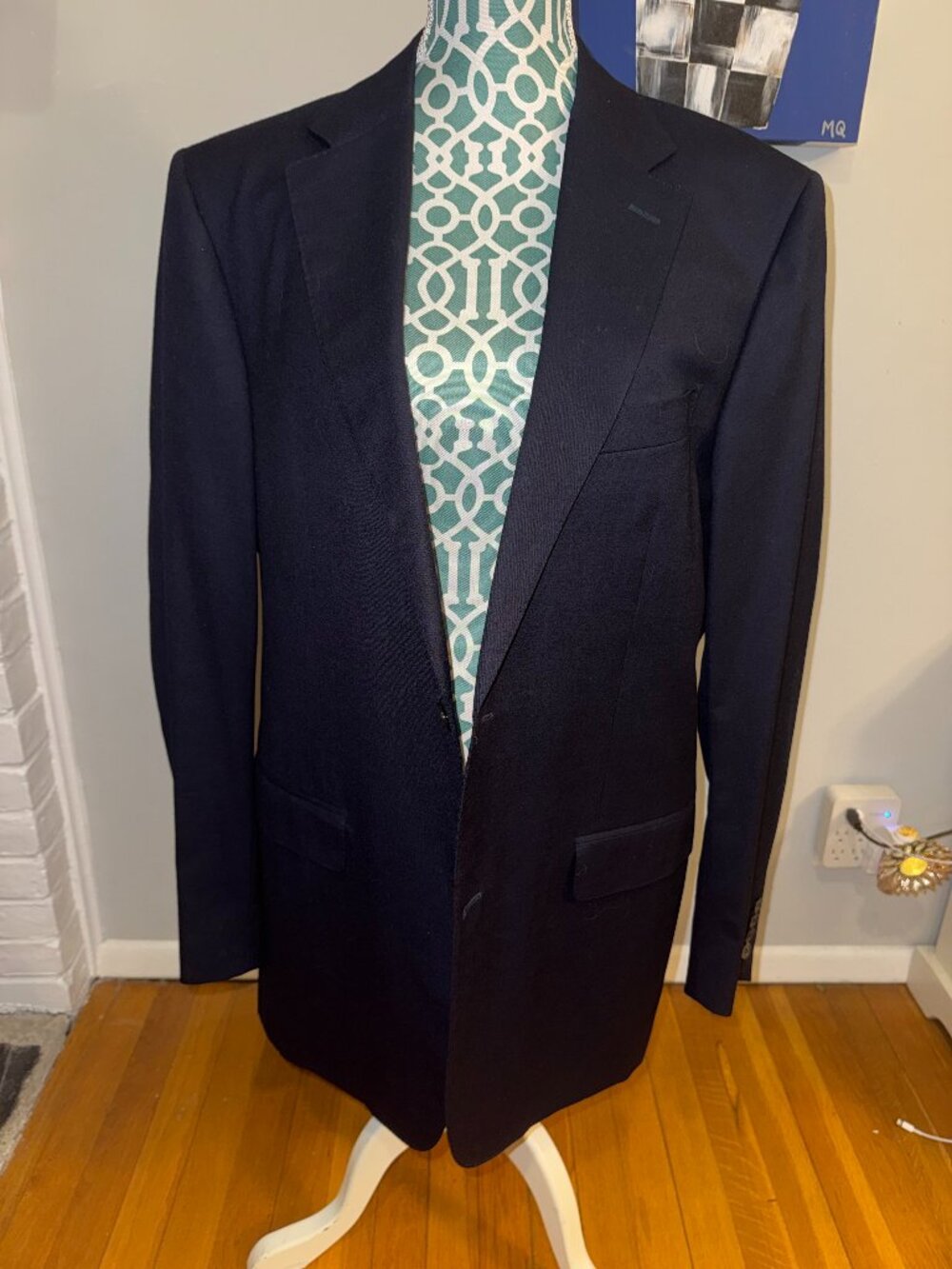 CANALI Men’s Navy Blue Solid 100% Wool Blazer Jacket Made in Italy Size IT 56